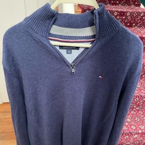 Tommy Hilfiger Men’s Royal Blue Quarter Zip Large